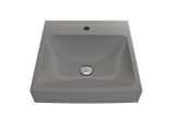 BOCCHI Scala 19" Square Wallmount Fireclay Bathroom Sink, Matte Gray, Single Faucet Hole, 1076-006-0126