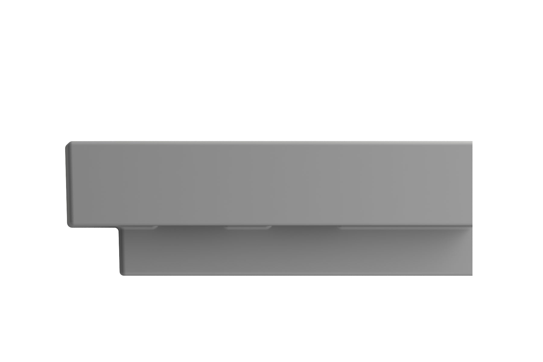BOCCHI Scala 19" Square Wallmount Fireclay Bathroom Sink, Matte Gray, Single Faucet Hole, 1076-006-0126
