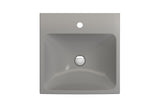 BOCCHI Scala 19" Square Wallmount Fireclay Bathroom Sink, Matte Gray, Single Faucet Hole, 1076-006-0126