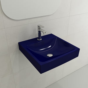 Alternate Image for BOCCHI Scala 19" Square Wallmount Fireclay Bathroom Sink, Sapphire Blue, Single Faucet Hole, 1076-010-0126