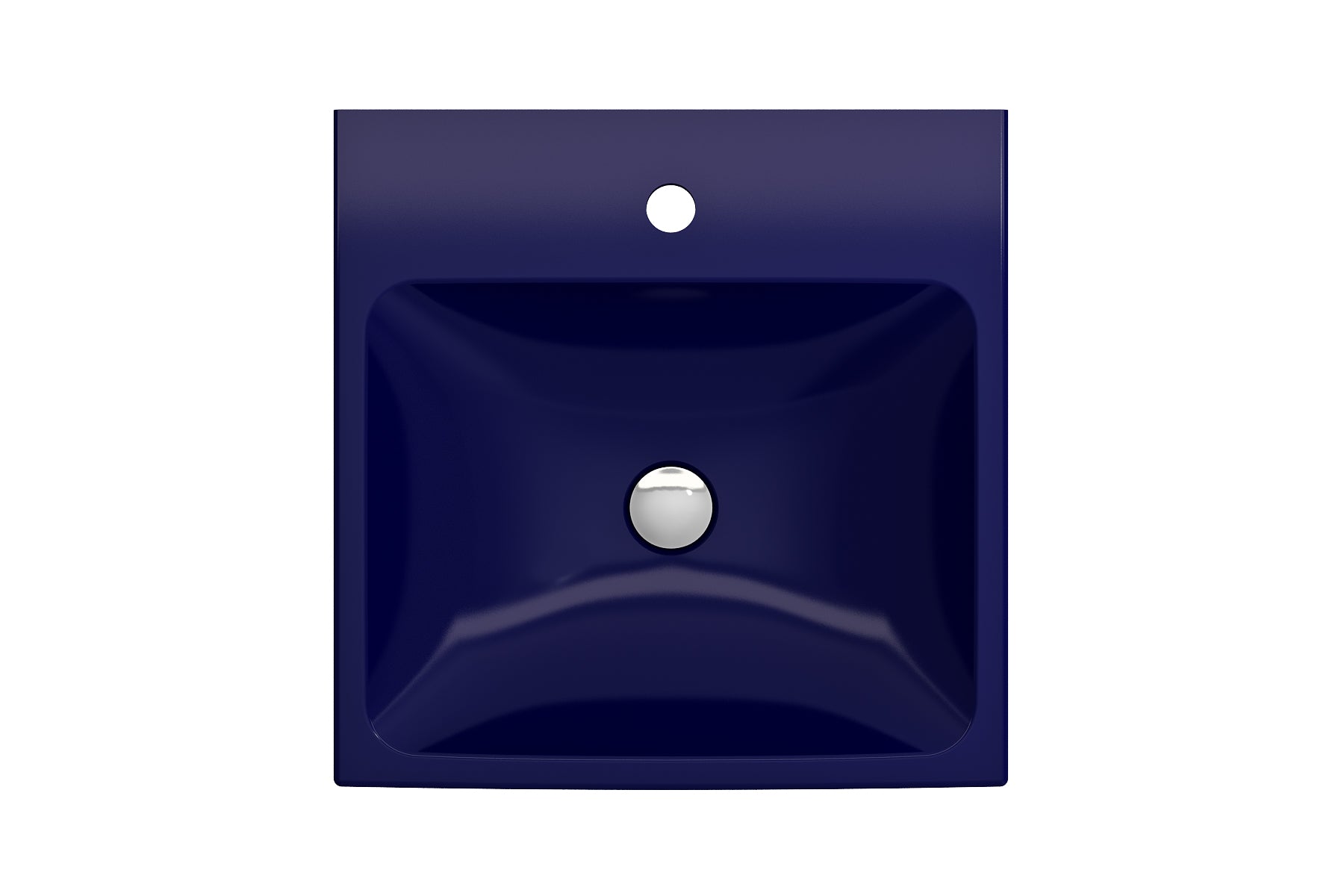 BOCCHI Scala 19" Square Wallmount Fireclay Bathroom Sink, Sapphire Blue, Single Faucet Hole, 1076-010-0126