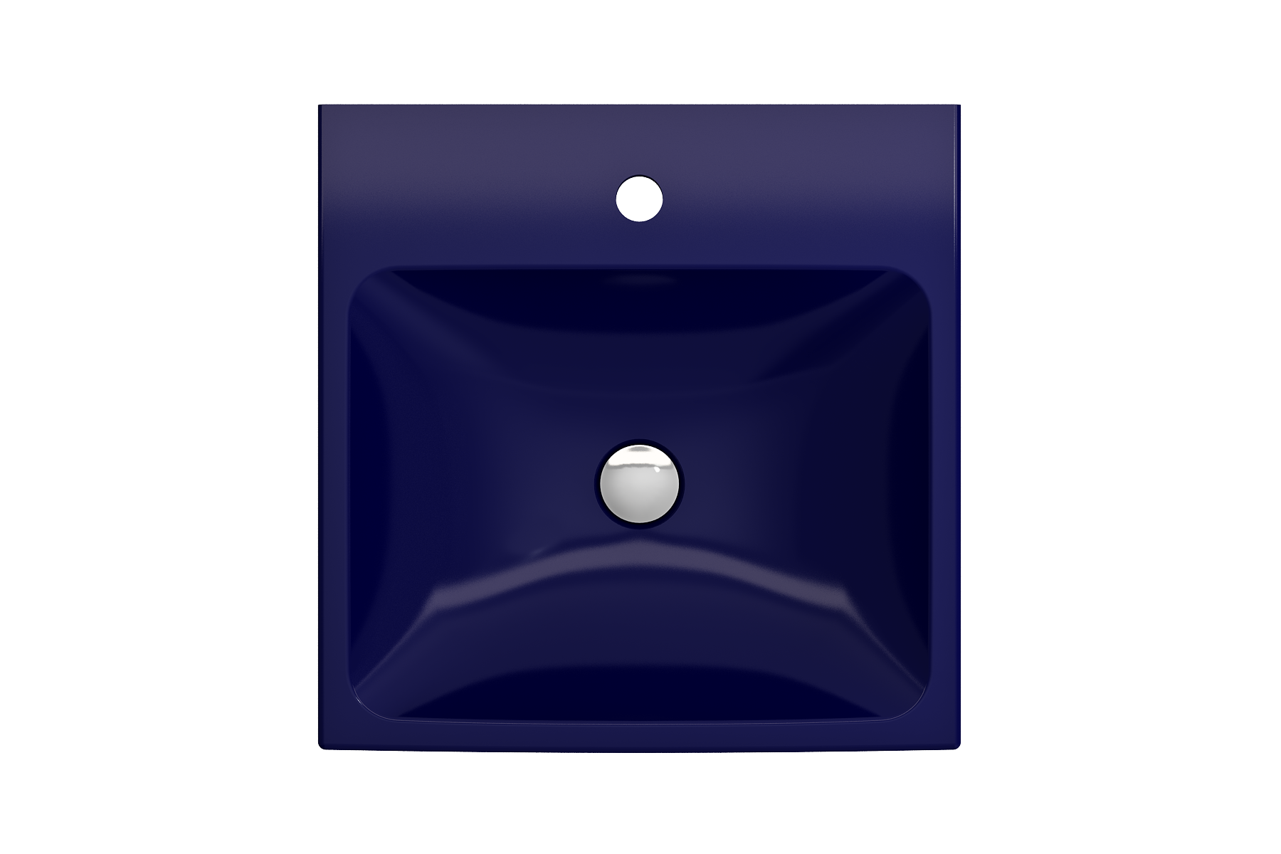 BOCCHI Scala 19" Square Wallmount Fireclay Bathroom Sink, Sapphire Blue, Single Faucet Hole, 1076-010-0126
