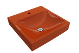 BOCCHI Scala 19" Square Wallmount Fireclay Bathroom Sink, Orange, Single Faucet Hole, 1076-012-0126