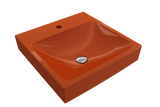 BOCCHI Scala 19" Square Wallmount Fireclay Bathroom Sink, Orange, Single Faucet Hole, 1076-012-0126