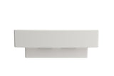 BOCCHI Scala 19" Square Wallmount Fireclay Bathroom Sink, Biscuit, Single Faucet Hole, 1076-014-0126