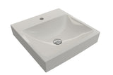 BOCCHI Scala 19" Square Wallmount Fireclay Bathroom Sink, Biscuit, Single Faucet Hole, 1076-014-0126