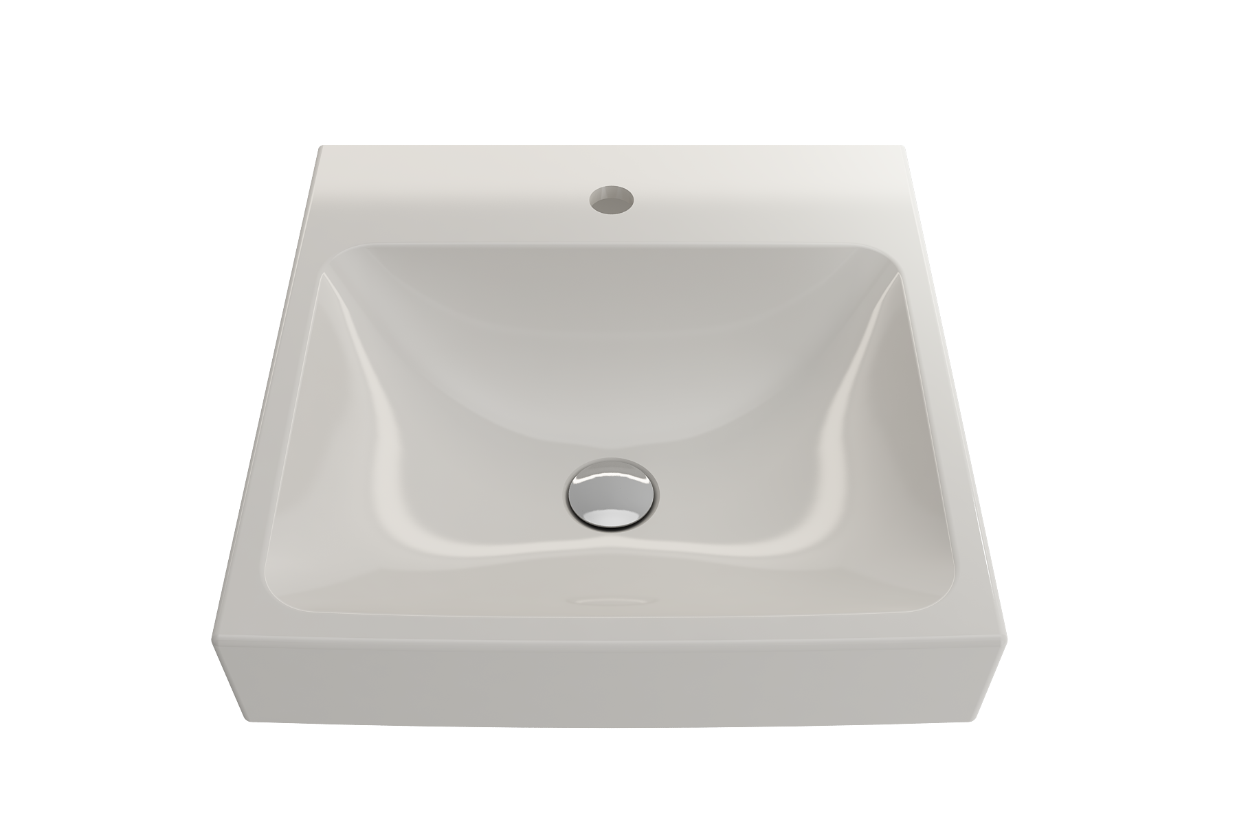 BOCCHI Scala 19" Square Wallmount Fireclay Bathroom Sink, Biscuit, Single Faucet Hole, 1076-014-0126