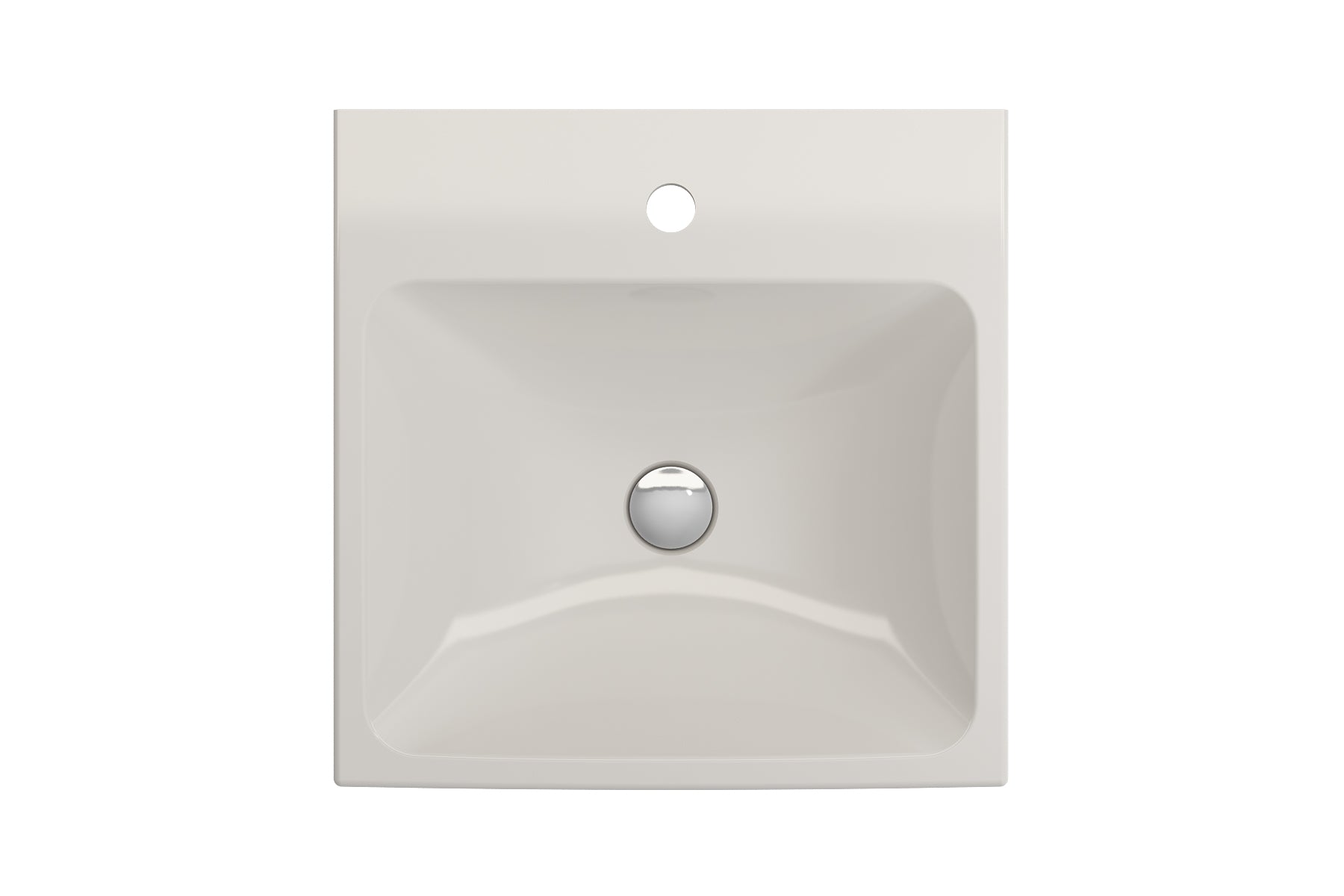 BOCCHI Scala 19" Square Wallmount Fireclay Bathroom Sink, Biscuit, Single Faucet Hole, 1076-014-0126