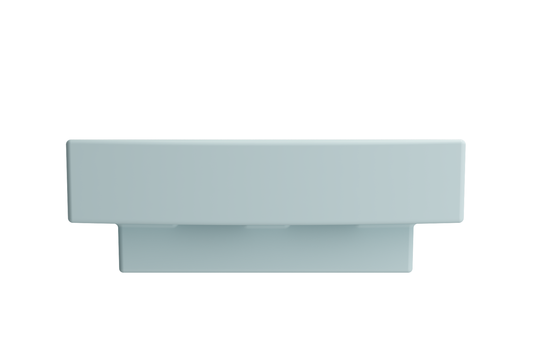BOCCHI Scala 19" Square Wallmount Fireclay Bathroom Sink, Matte Ice Blue, Single Faucet Hole, 1076-029-0126