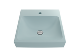 BOCCHI Scala 19" Square Wallmount Fireclay Bathroom Sink, Matte Ice Blue, Single Faucet Hole, 1076-029-0126