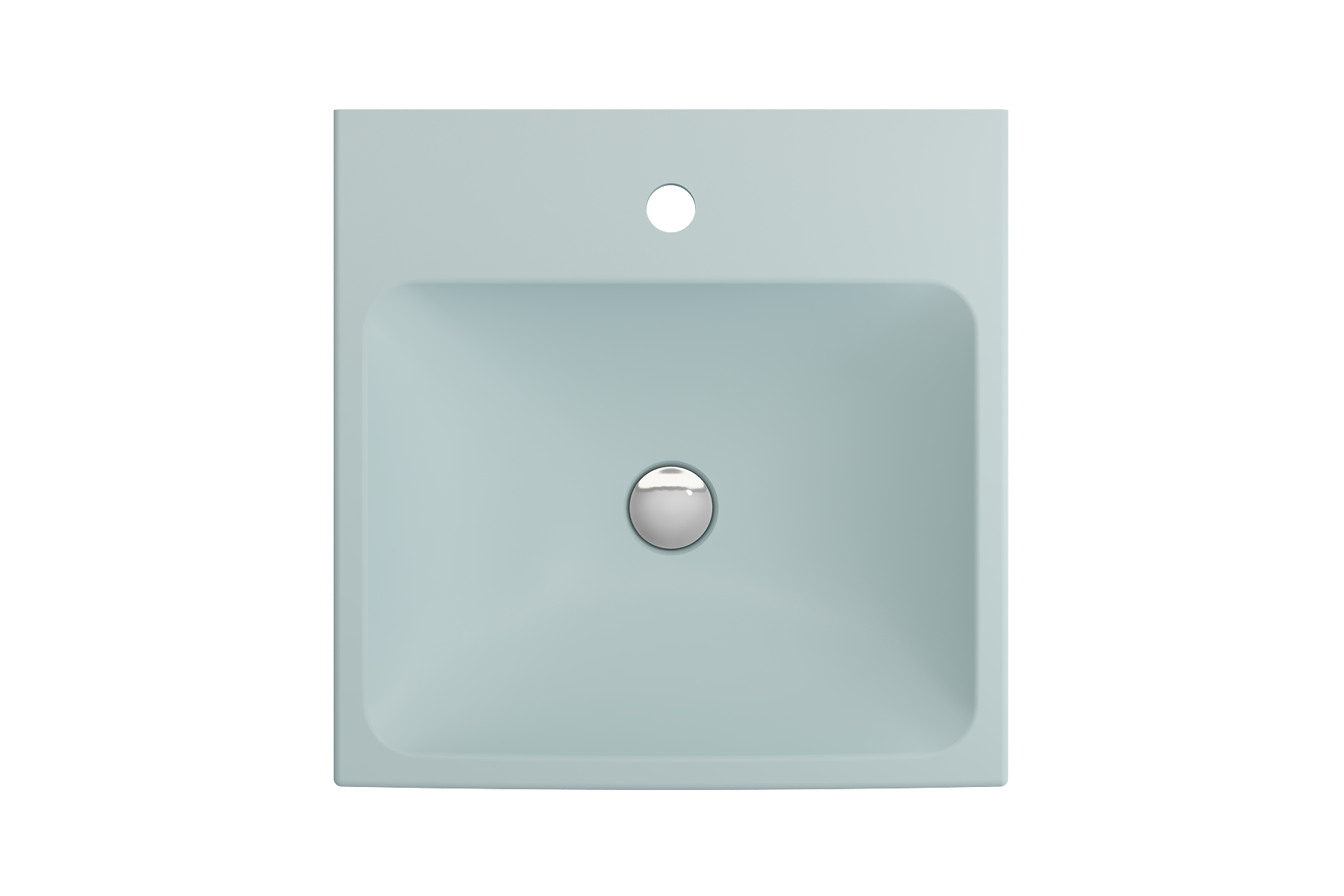 BOCCHI Scala 19" Square Wallmount Fireclay Bathroom Sink, Matte Ice Blue, Single Faucet Hole, 1076-029-0126