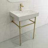 BOCCHI Scala 24" Rectangle Wallmount Fireclay Bathroom Sink, White, Single Faucet Hole, 1077-001-0126