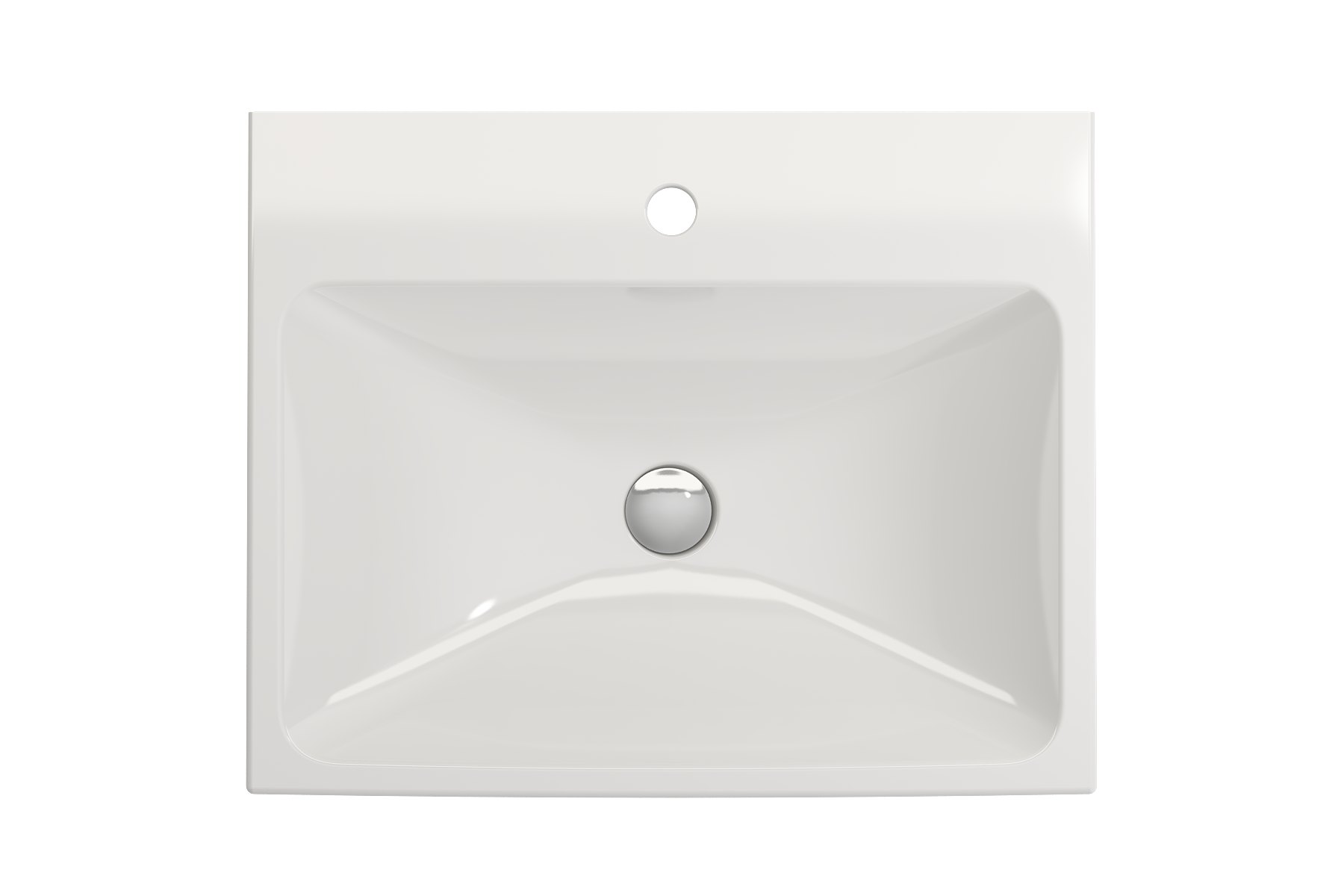 BOCCHI Scala 24" Rectangle Wallmount Fireclay Bathroom Sink, White, Single Faucet Hole, 1077-001-0126