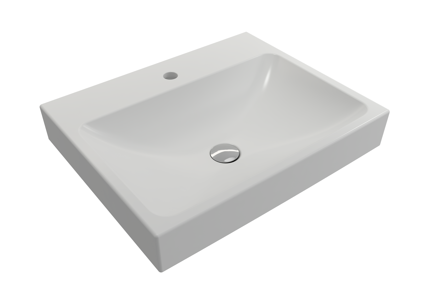 BOCCHI Scala 24" Rectangle Wallmount Fireclay Bathroom Sink, Matte White, Single Faucet Hole, 1077-002-0126