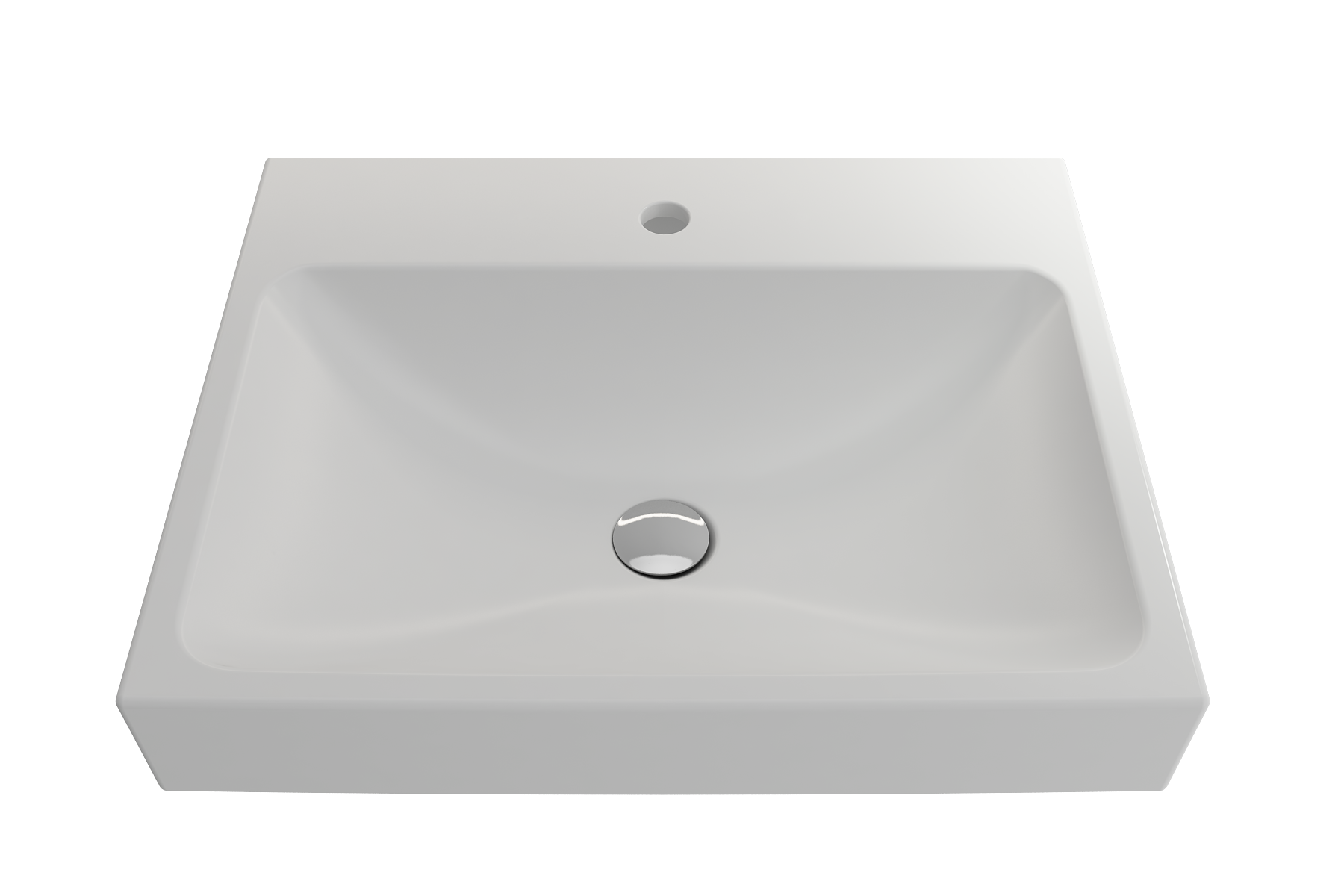 BOCCHI Scala 24" Rectangle Wallmount Fireclay Bathroom Sink, Matte White, Single Faucet Hole, 1077-002-0126