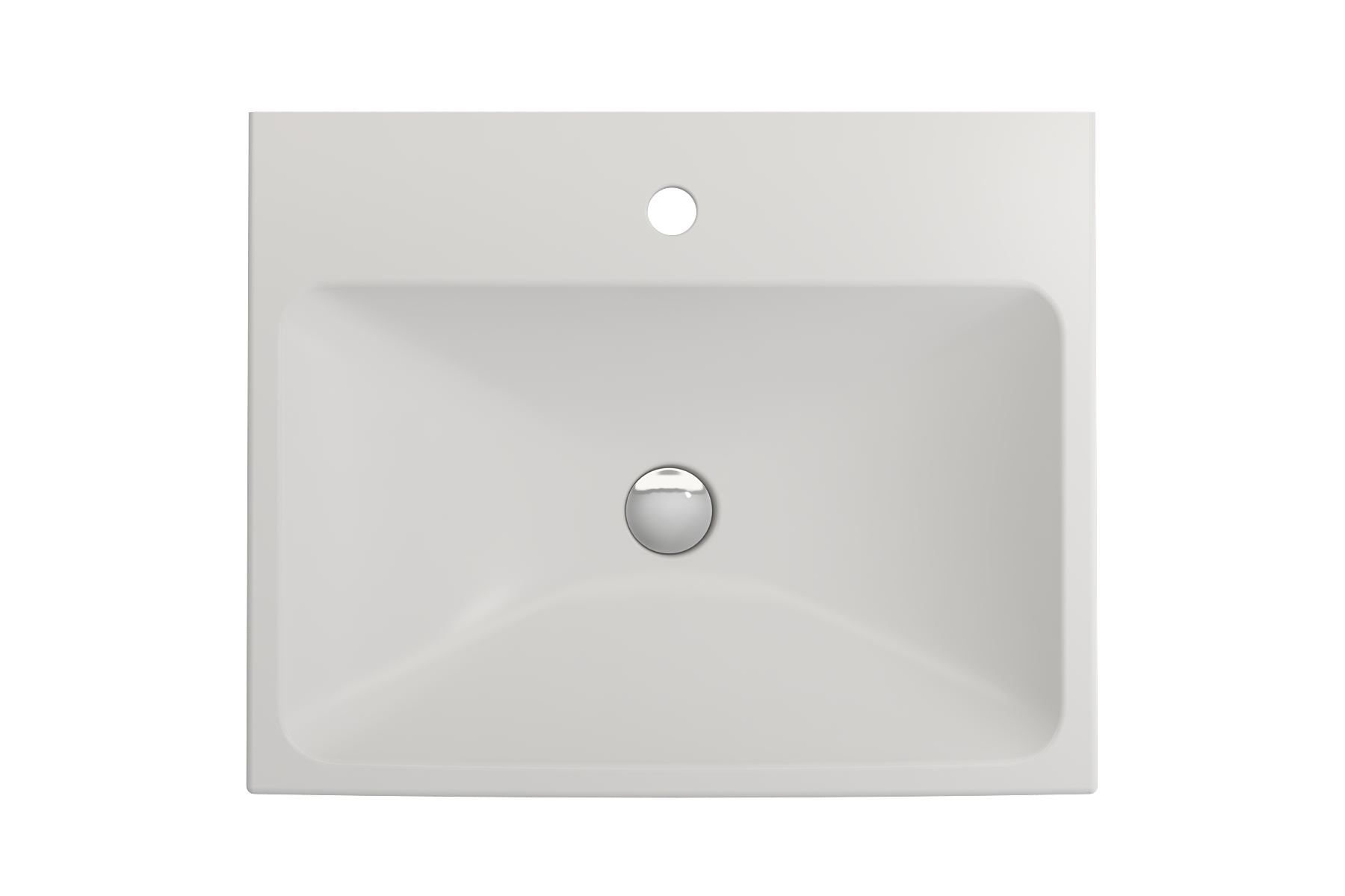 BOCCHI Scala 24" Rectangle Wallmount Fireclay Bathroom Sink, Matte White, Single Faucet Hole, 1077-002-0126