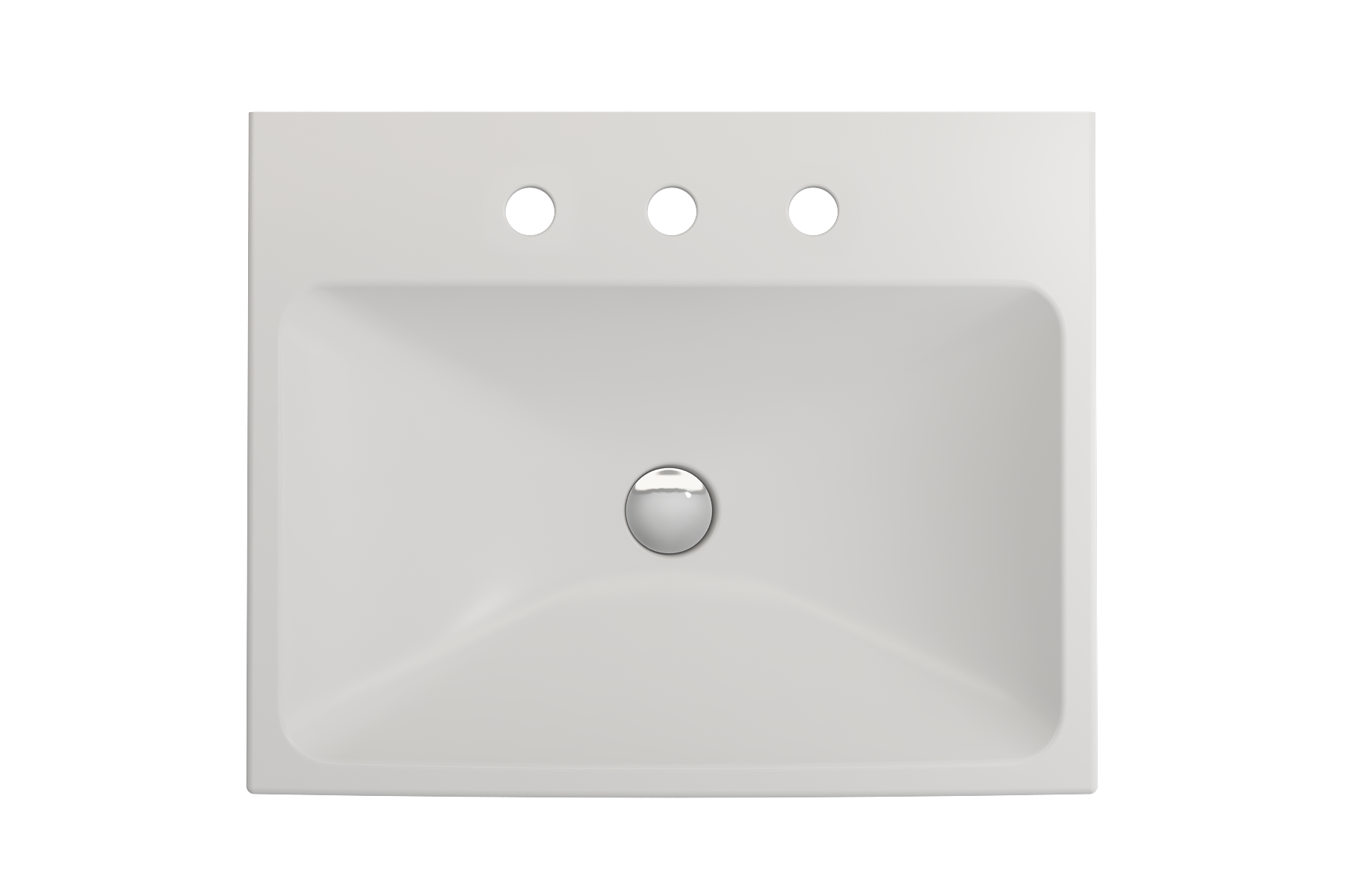 BOCCHI Scala 24" Rectangle Wallmount Fireclay Bathroom Sink, Matte White, 3 Faucet Hole, 1077-002-0127