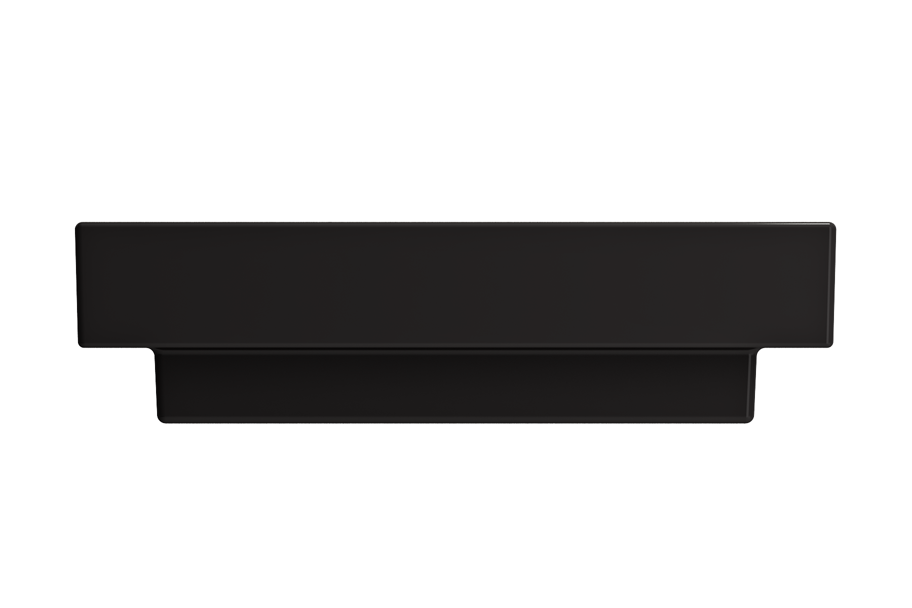 BOCCHI Scala 24" Rectangle Wallmount Fireclay Bathroom Sink, Matte Black, Single Faucet Hole, 1077-004-0126