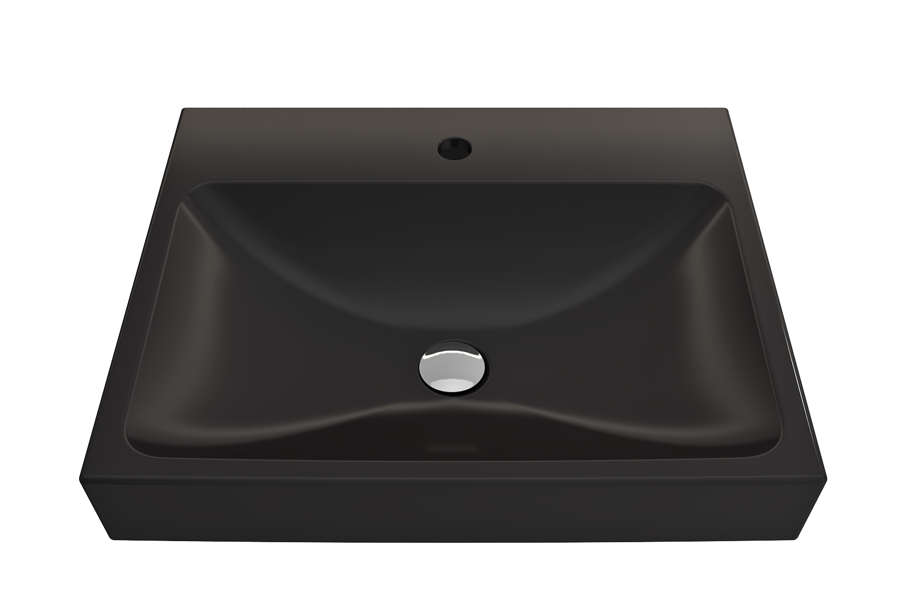 BOCCHI Scala 24" Rectangle Wallmount Fireclay Bathroom Sink, Matte Black, Single Faucet Hole, 1077-004-0126