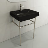 BOCCHI Scala 24" Rectangle Wallmount Fireclay Bathroom Sink, Matte Black, Single Faucet Hole, 1077-004-0126