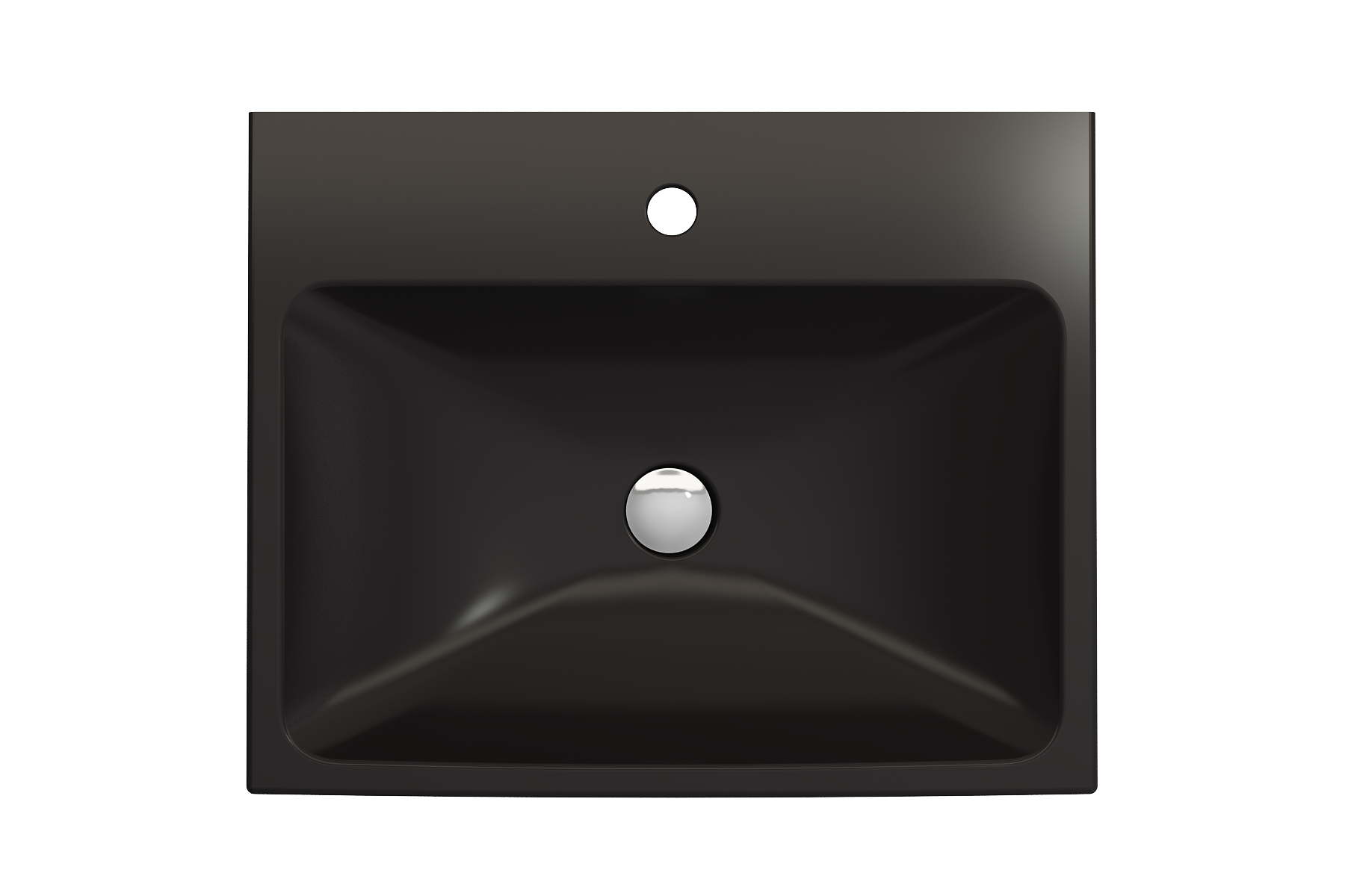 BOCCHI Scala 24" Rectangle Wallmount Fireclay Bathroom Sink, Matte Black, Single Faucet Hole, 1077-004-0126