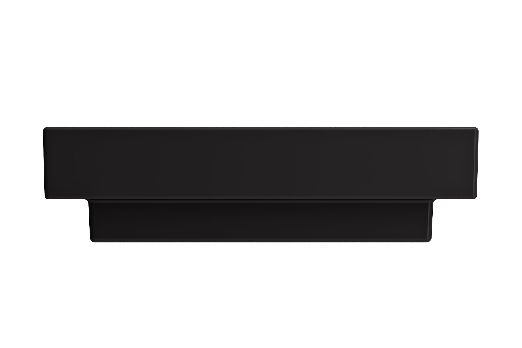 BOCCHI Scala 24" Rectangle Wallmount Fireclay Bathroom Sink, Matte Black, 3 Faucet Hole, 1077-004-0127