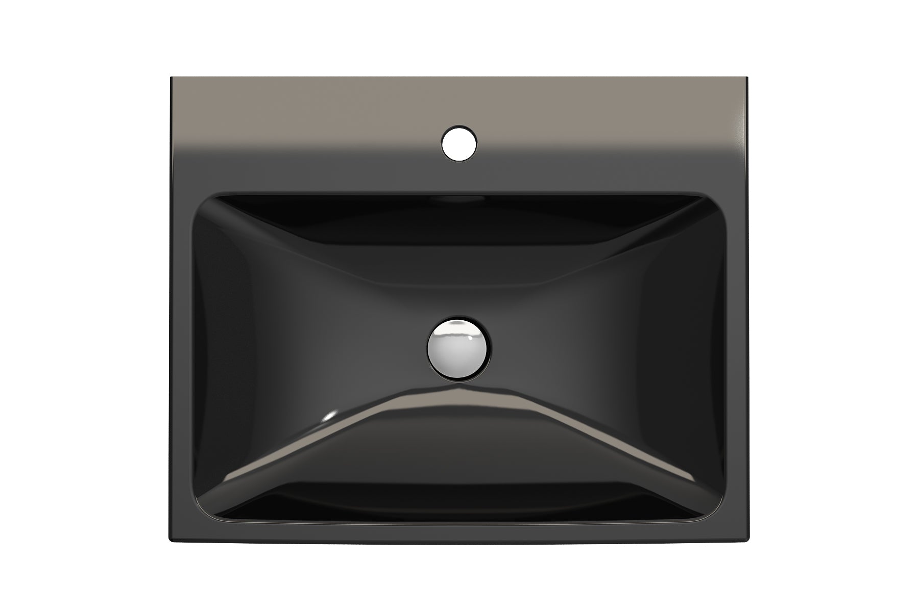 BOCCHI Scala 24" Rectangle Wallmount Fireclay Bathroom Sink, Black, Single Faucet Hole, 1077-005-0126