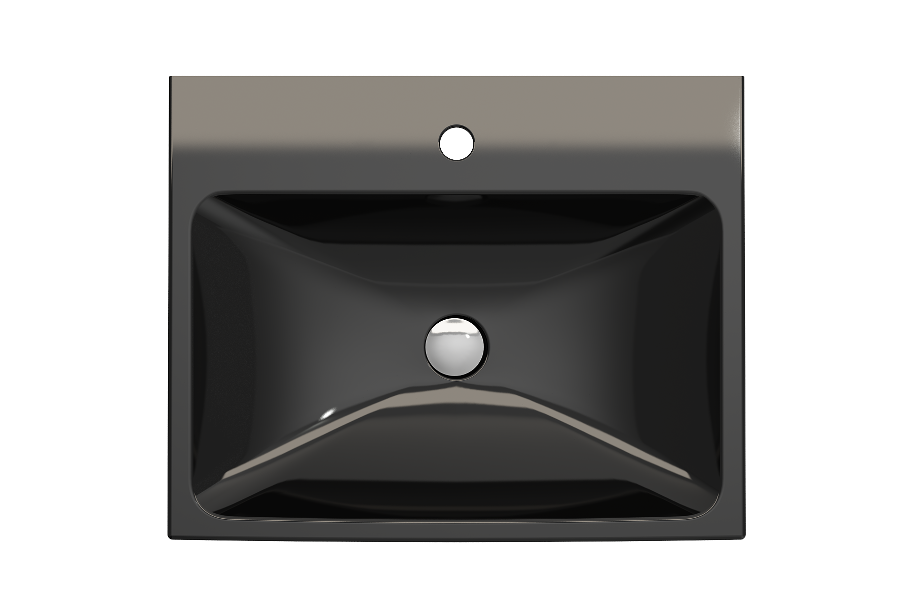 BOCCHI Scala 24" Rectangle Wallmount Fireclay Bathroom Sink, Black, Single Faucet Hole, 1077-005-0126