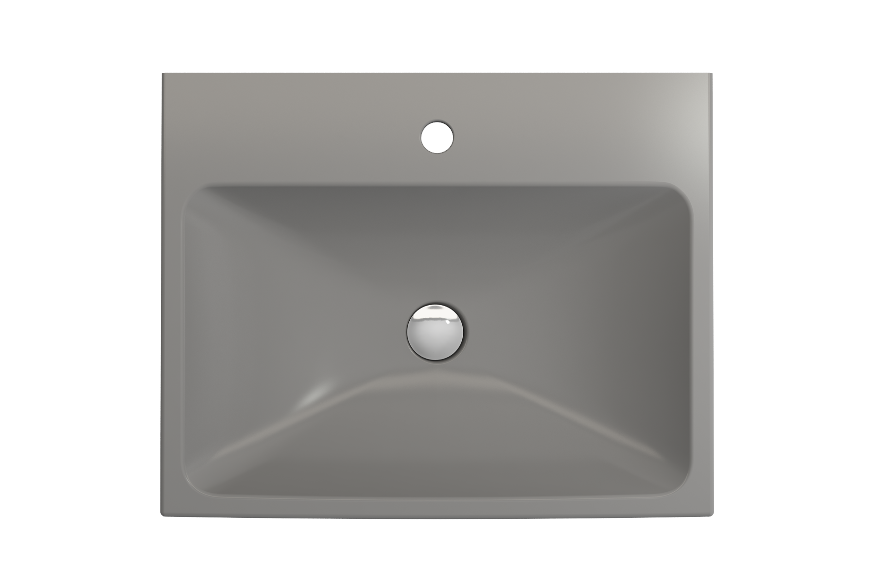 BOCCHI Scala 24" Rectangle Wallmount Fireclay Bathroom Sink, Matte Gray, Single Faucet Hole, 1077-006-0126