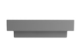 BOCCHI Scala 24" Rectangle Wallmount Fireclay Bathroom Sink, Matte Gray, 3 Faucet Hole, 1077-006-0127