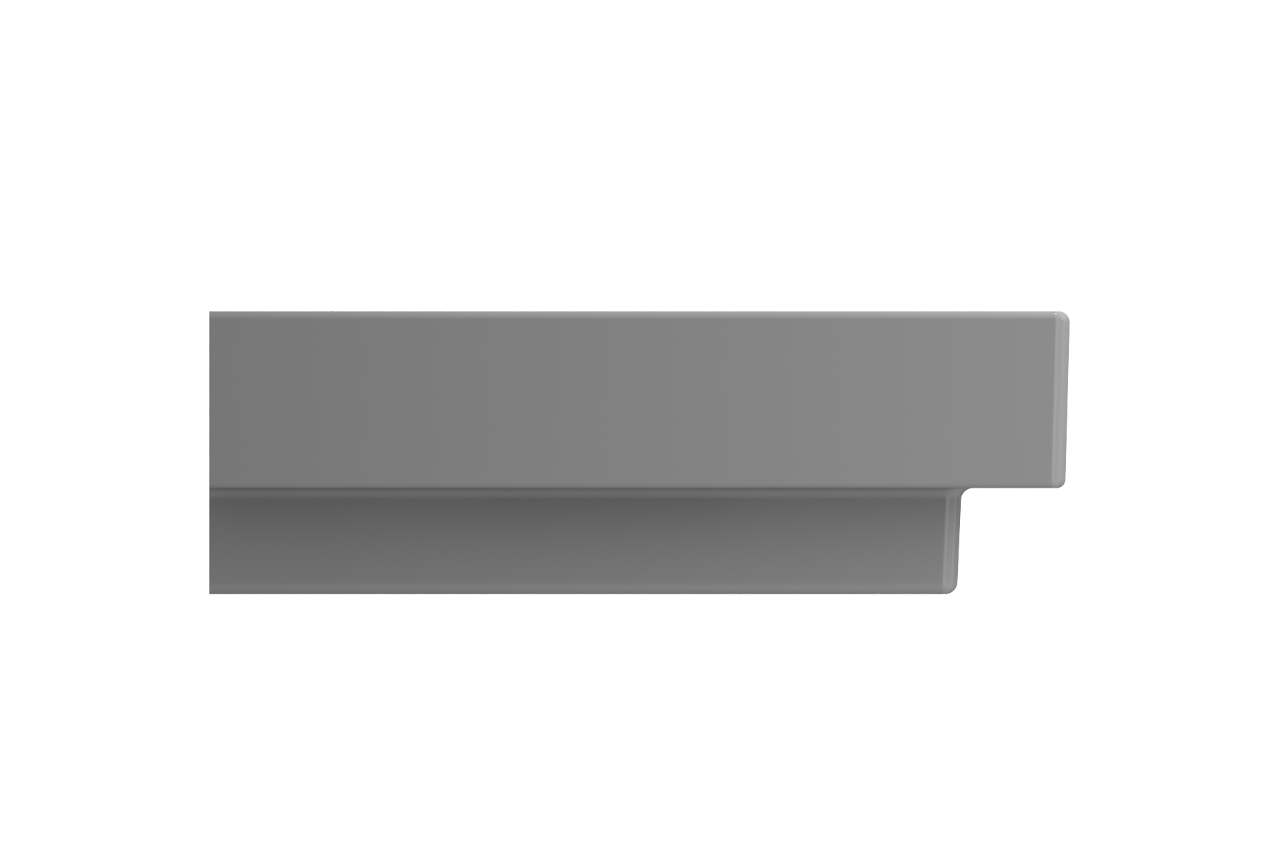 BOCCHI Scala 24" Rectangle Wallmount Fireclay Bathroom Sink, Matte Gray, 3 Faucet Hole, 1077-006-0127