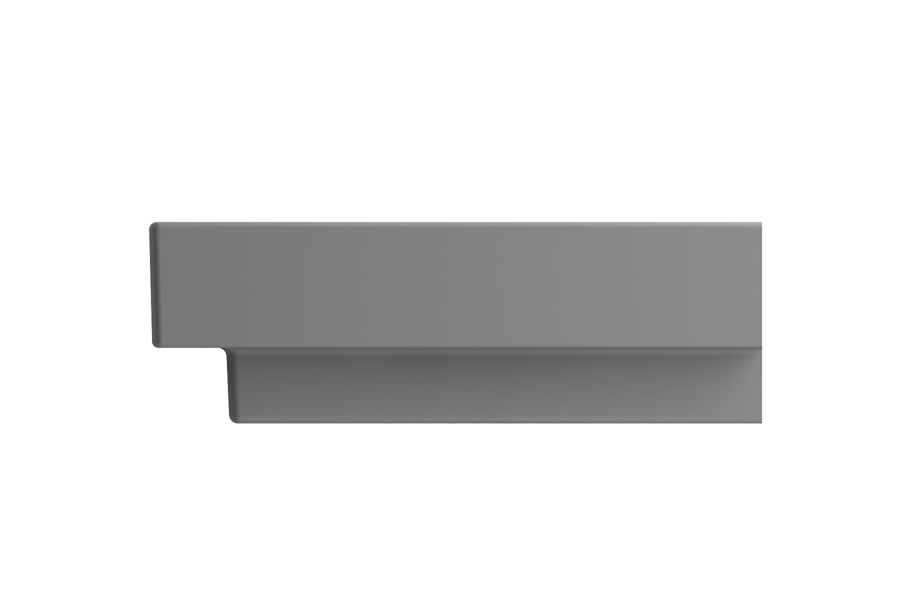 BOCCHI Scala 24" Rectangle Wallmount Fireclay Bathroom Sink, Matte Gray, 3 Faucet Hole, 1077-006-0127