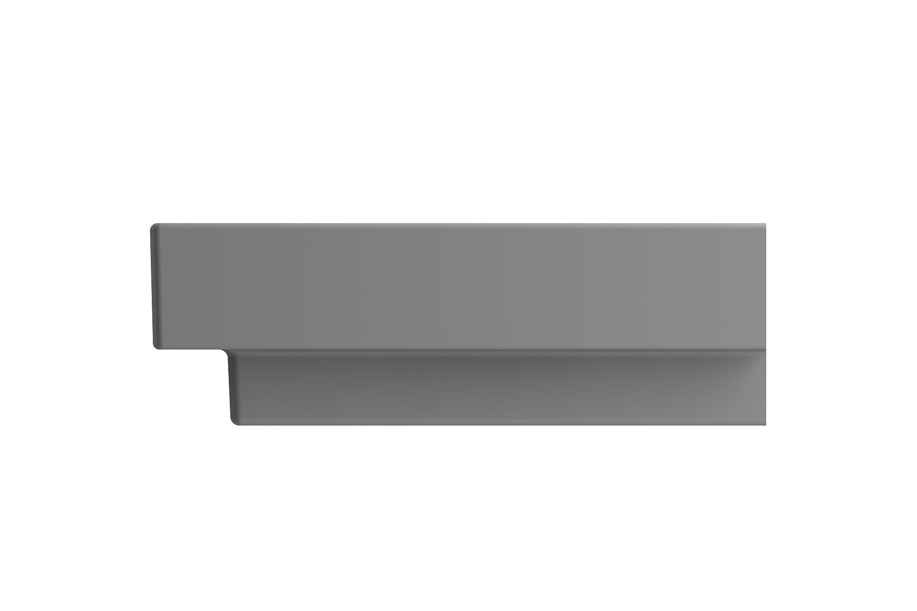 BOCCHI Scala 24" Rectangle Wallmount Fireclay Bathroom Sink, Matte Gray, 3 Faucet Hole, 1077-006-0127