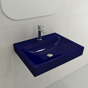 Alternate Image for BOCCHI Scala 24" Rectangle Wallmount Fireclay Bathroom Sink, Sapphire Blue, Single Faucet Hole, 1077-010-0126