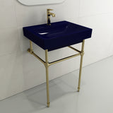 BOCCHI Scala 24" Rectangle Wallmount Fireclay Bathroom Sink, Sapphire Blue, Single Faucet Hole, 1077-010-0126