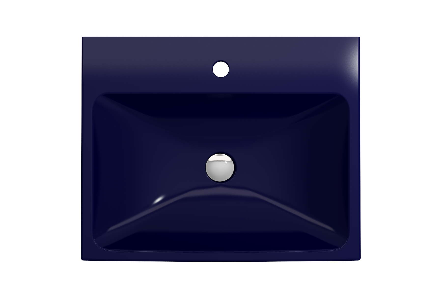 BOCCHI Scala 24" Rectangle Wallmount Fireclay Bathroom Sink, Sapphire Blue, Single Faucet Hole, 1077-010-0126
