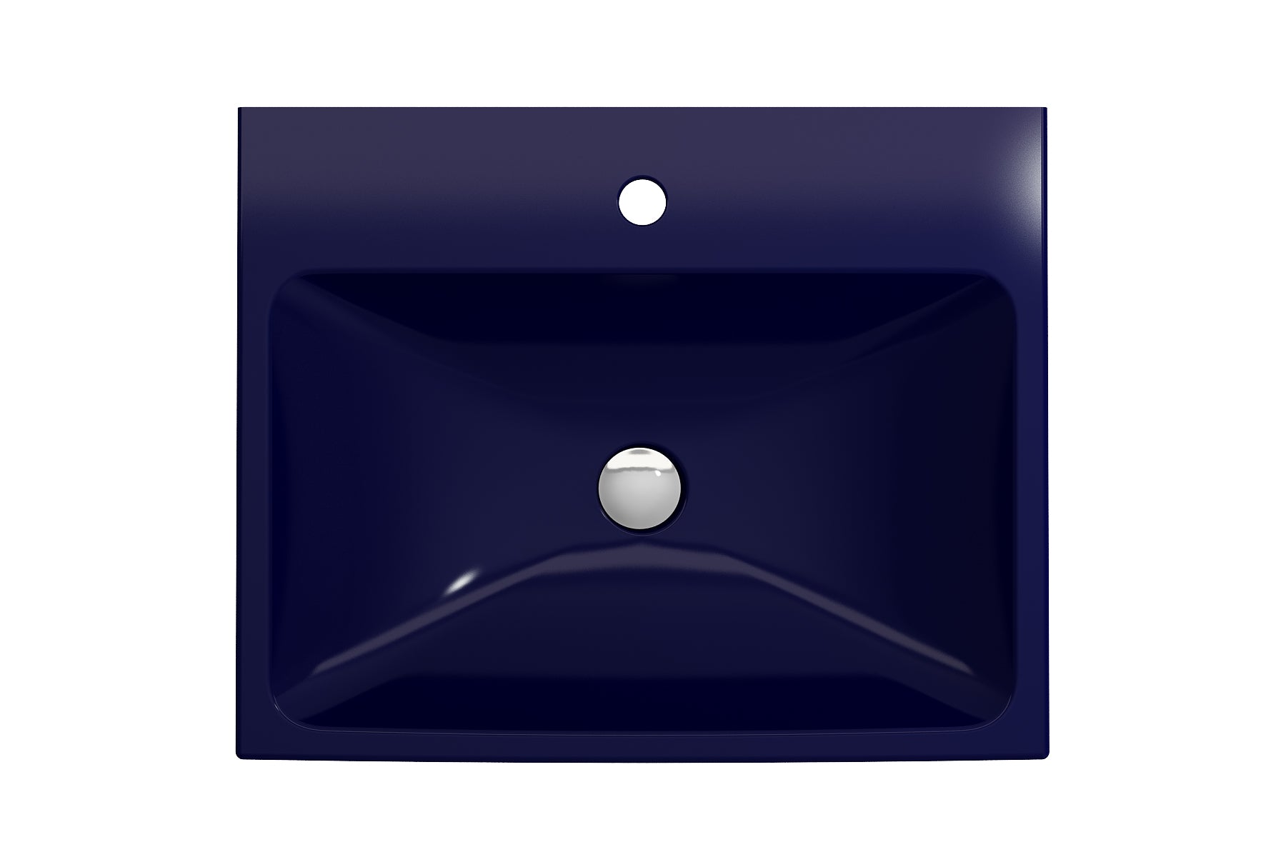 BOCCHI Scala 24" Rectangle Wallmount Fireclay Bathroom Sink, Sapphire Blue, Single Faucet Hole, 1077-010-0126