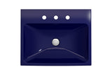 BOCCHI Scala 24" Rectangle Wallmount Fireclay Bathroom Sink, Sapphire Blue, 3 Faucet Hole, 1077-010-0127