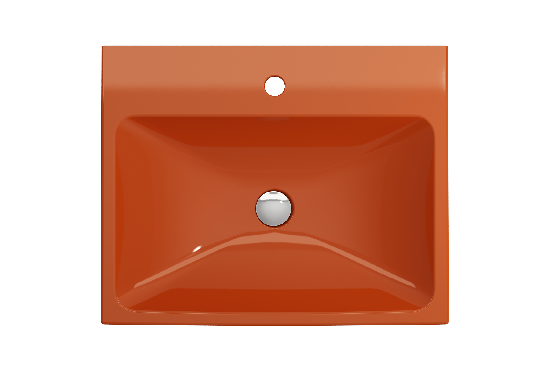 BOCCHI Scala 24" Rectangle Wallmount Fireclay Bathroom Sink, Orange, Single Faucet Hole, 1077-012-0126