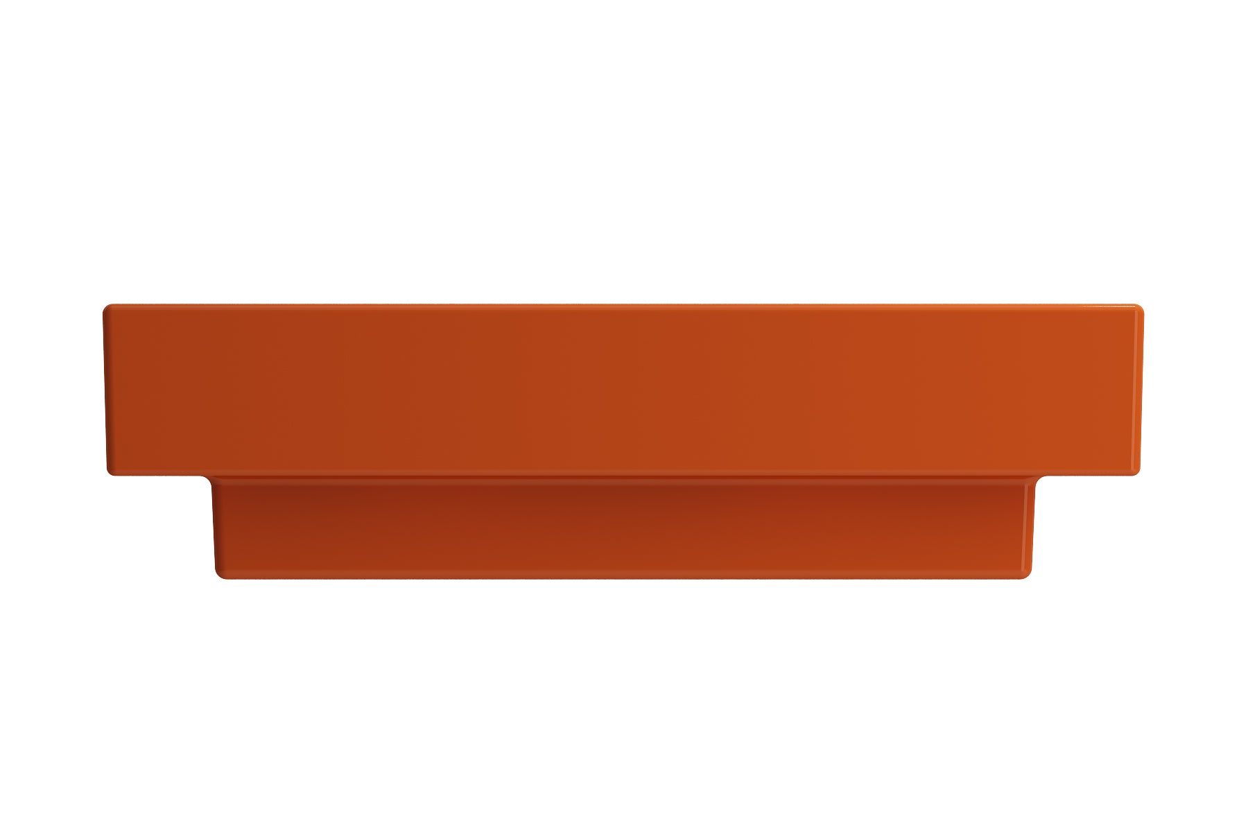 BOCCHI Scala 24" Rectangle Wallmount Fireclay Bathroom Sink, Orange, 3 Faucet Hole, 1077-012-0127