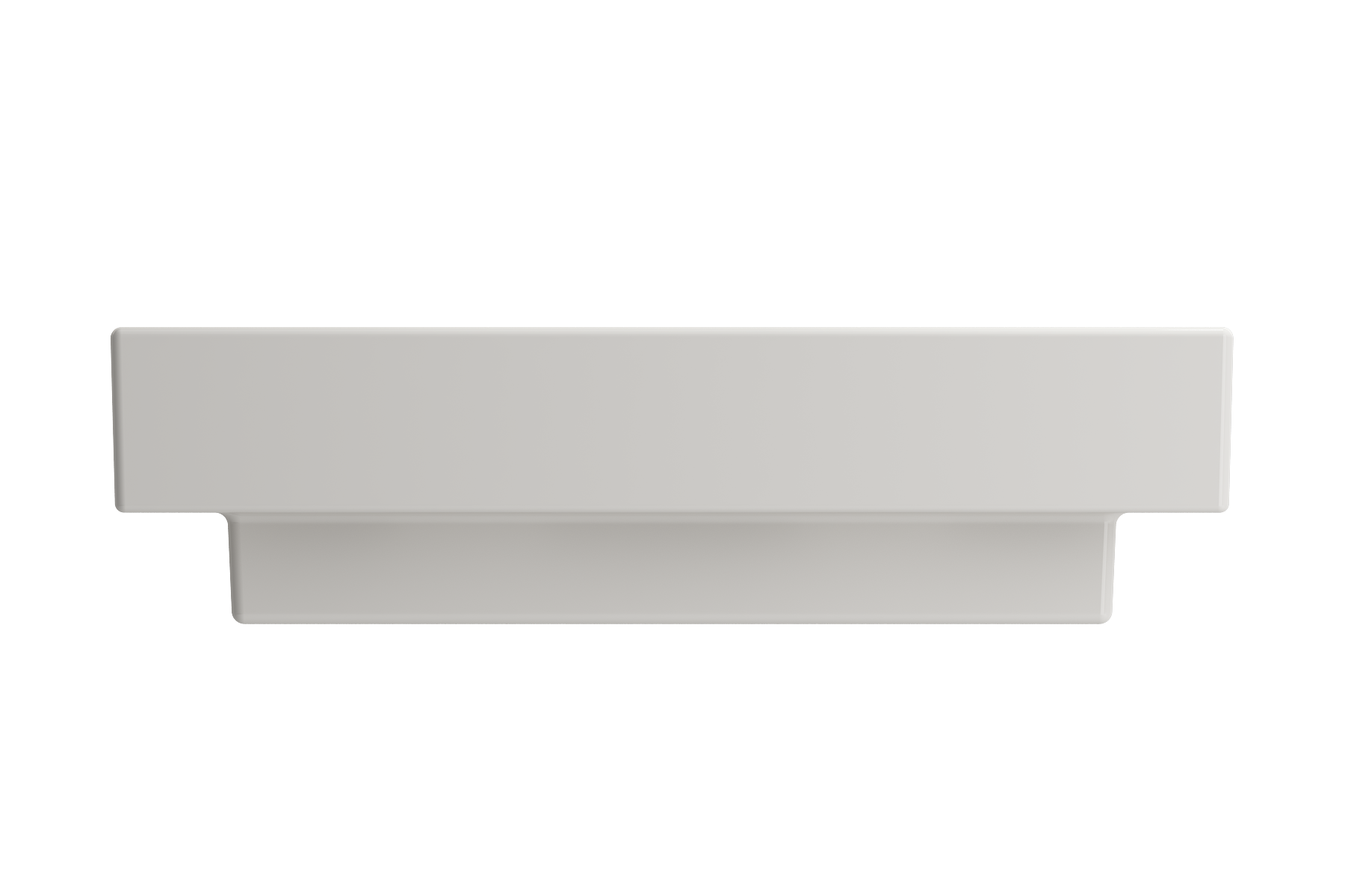 BOCCHI Scala 24" Rectangle Wallmount Fireclay Bathroom Sink, Biscuit, Single Faucet Hole, 1077-014-0126