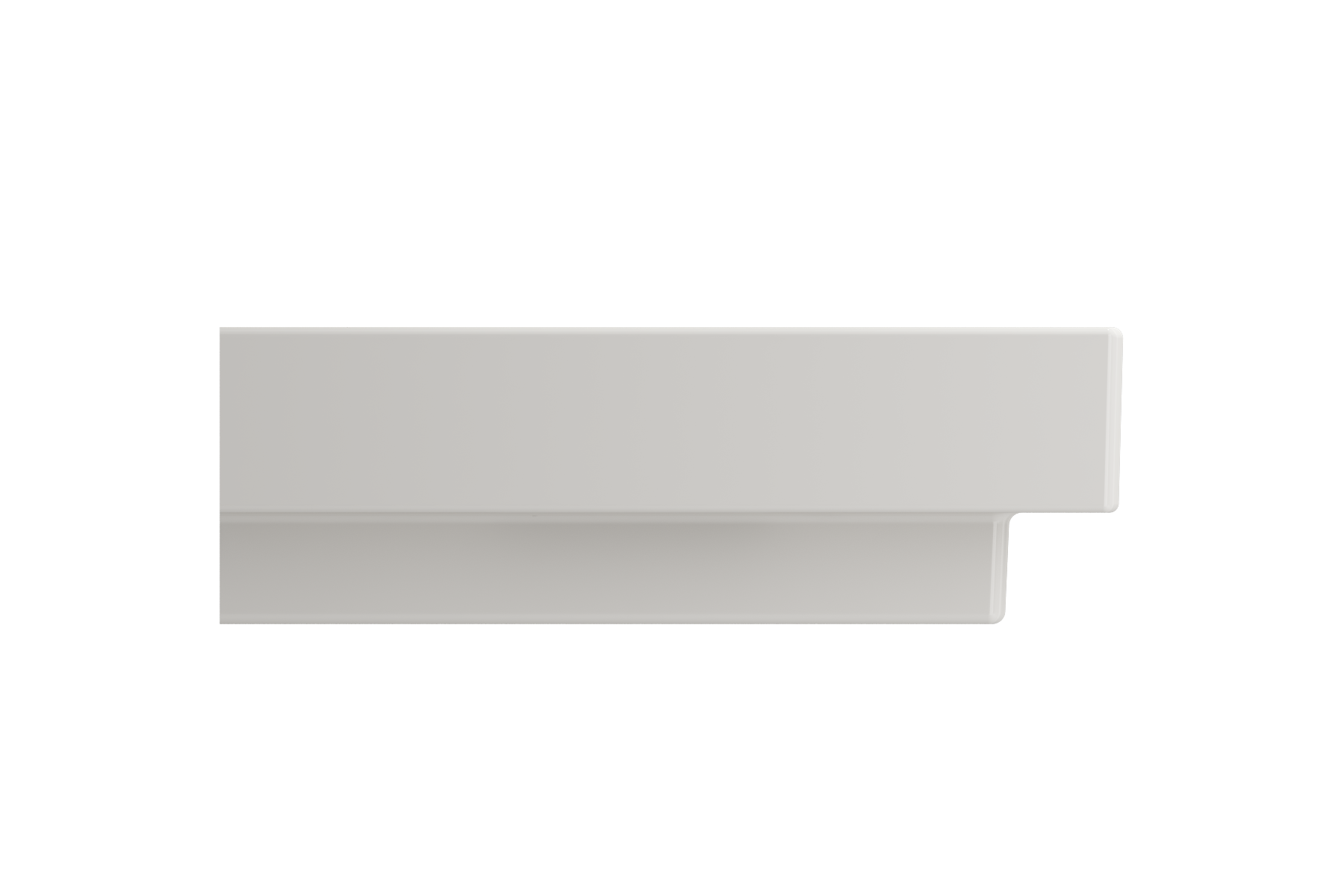 BOCCHI Scala 24" Rectangle Wallmount Fireclay Bathroom Sink, Biscuit, Single Faucet Hole, 1077-014-0126