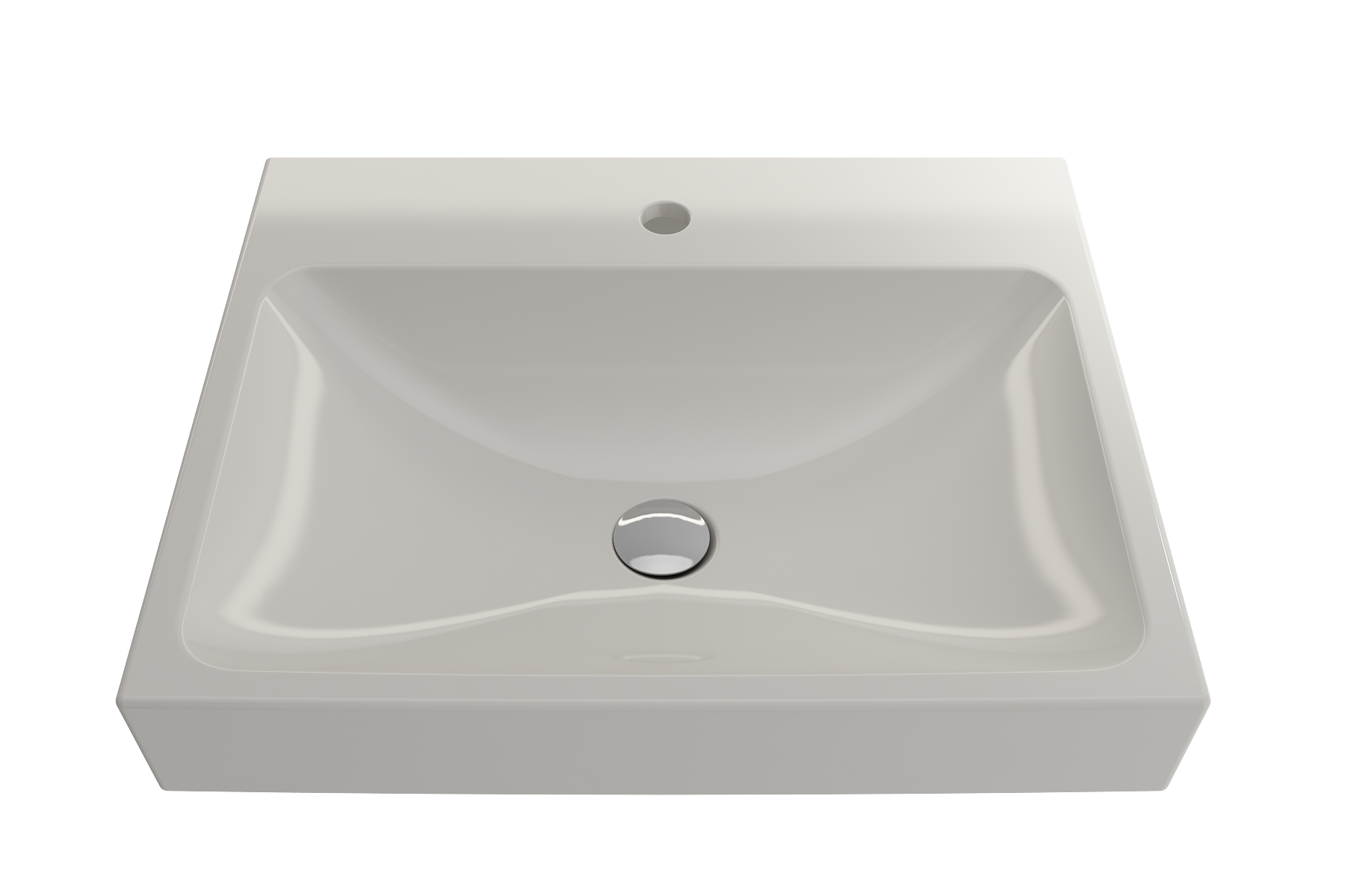 BOCCHI Scala 24" Rectangle Wallmount Fireclay Bathroom Sink, Biscuit, Single Faucet Hole, 1077-014-0126