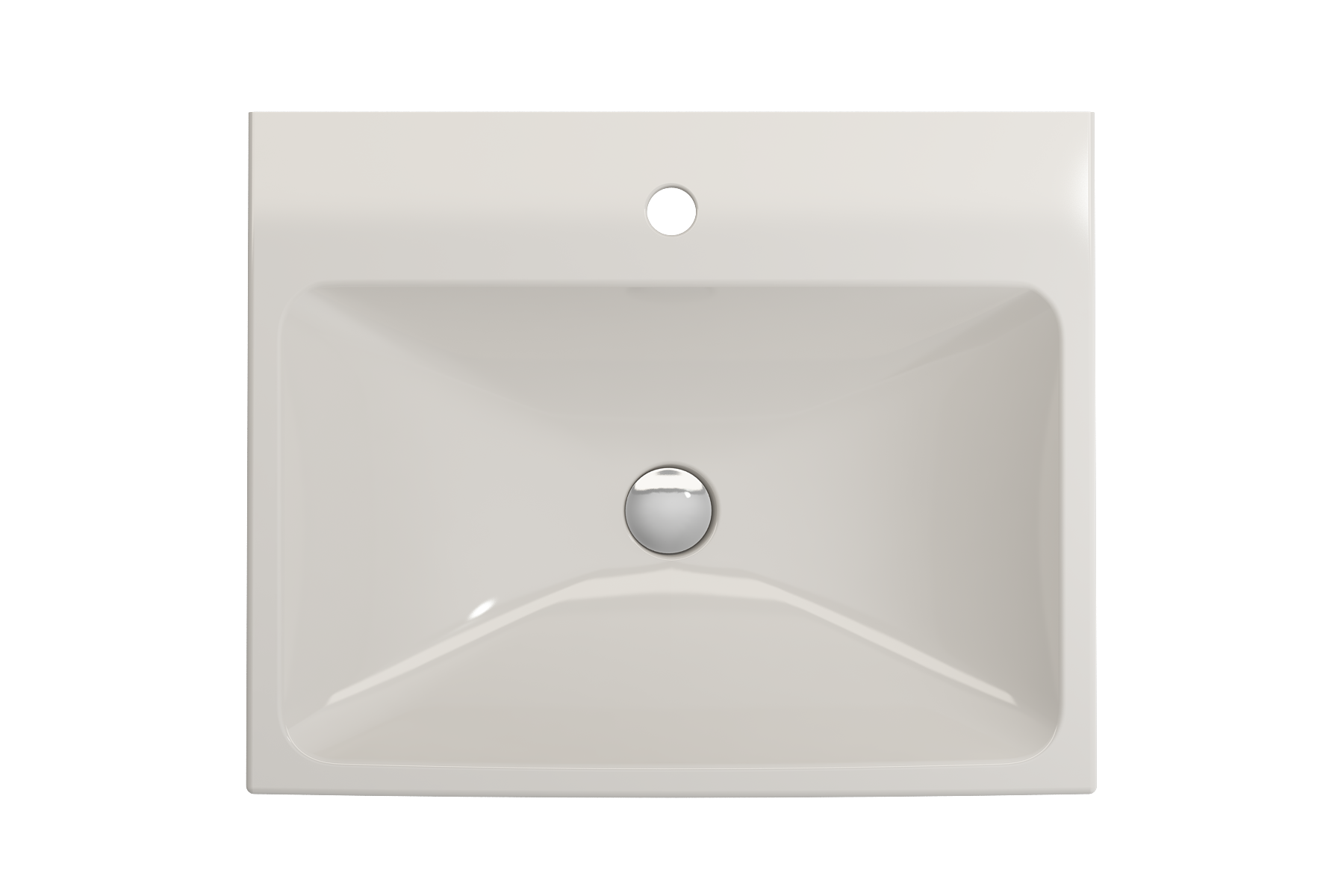 BOCCHI Scala 24" Rectangle Wallmount Fireclay Bathroom Sink, Biscuit, Single Faucet Hole, 1077-014-0126