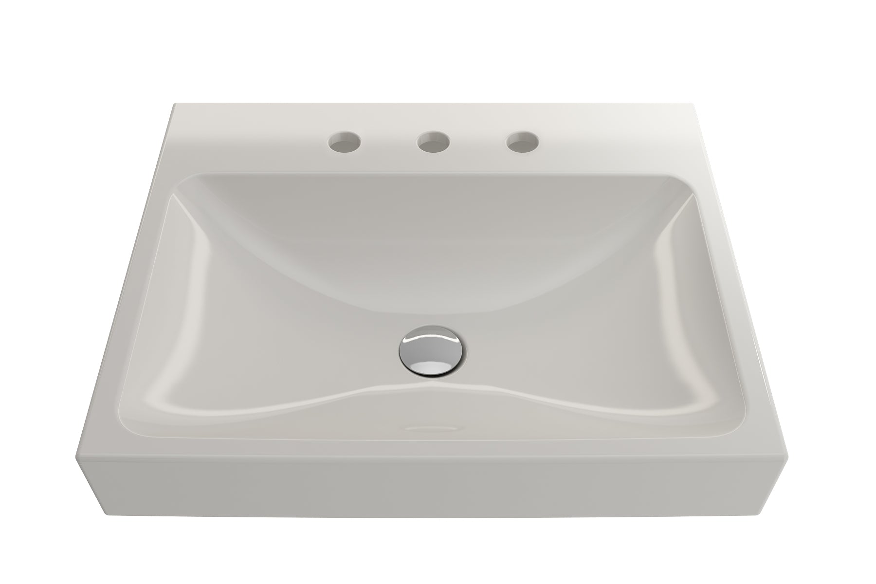 Alternate Image for BOCCHI Scala 24" Rectangle Wallmount Fireclay Bathroom Sink, Biscuit, 3 Faucet Hole, 1077-014-0127