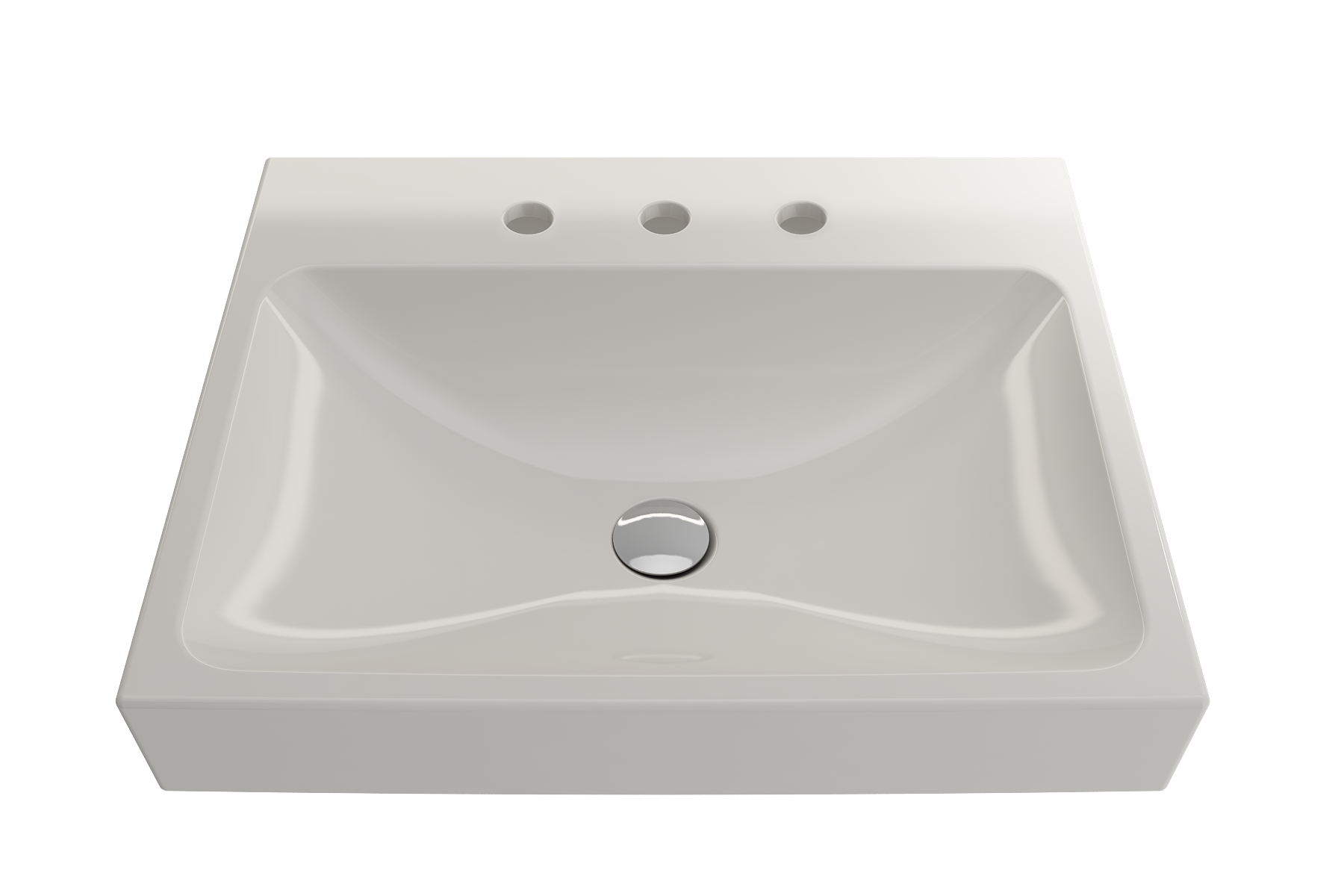 Alternate Image for BOCCHI Scala 24" Rectangle Wallmount Fireclay Bathroom Sink, Biscuit, 3 Faucet Hole, 1077-014-0127