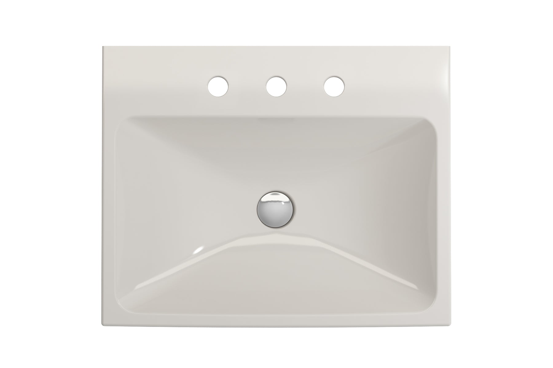 Alternate Image for BOCCHI Scala 24" Rectangle Wallmount Fireclay Bathroom Sink, Biscuit, 3 Faucet Hole, 1077-014-0127