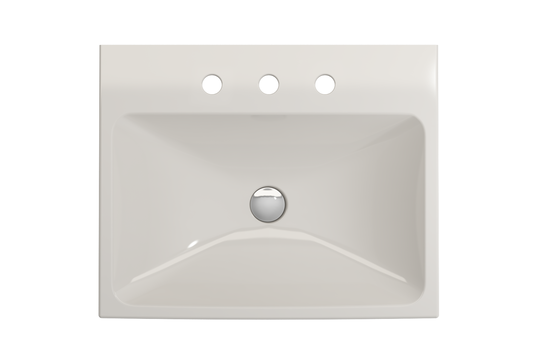 Alternate Image for BOCCHI Scala 24" Rectangle Wallmount Fireclay Bathroom Sink, Biscuit, 3 Faucet Hole, 1077-014-0127
