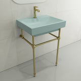 BOCCHI Scala 24" Rectangle Wallmount Fireclay Bathroom Sink, Matte Ice Blue, Single Faucet Hole, 1077-029-0126