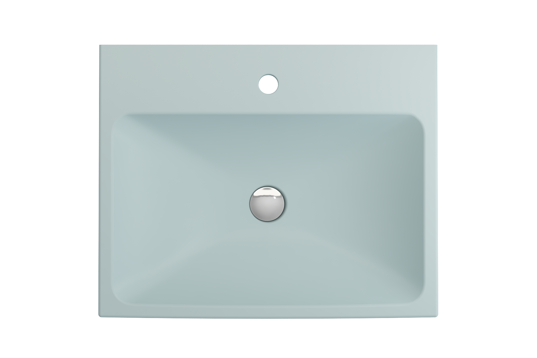 BOCCHI Scala 24" Rectangle Wallmount Fireclay Bathroom Sink, Matte Ice Blue, Single Faucet Hole, 1077-029-0126